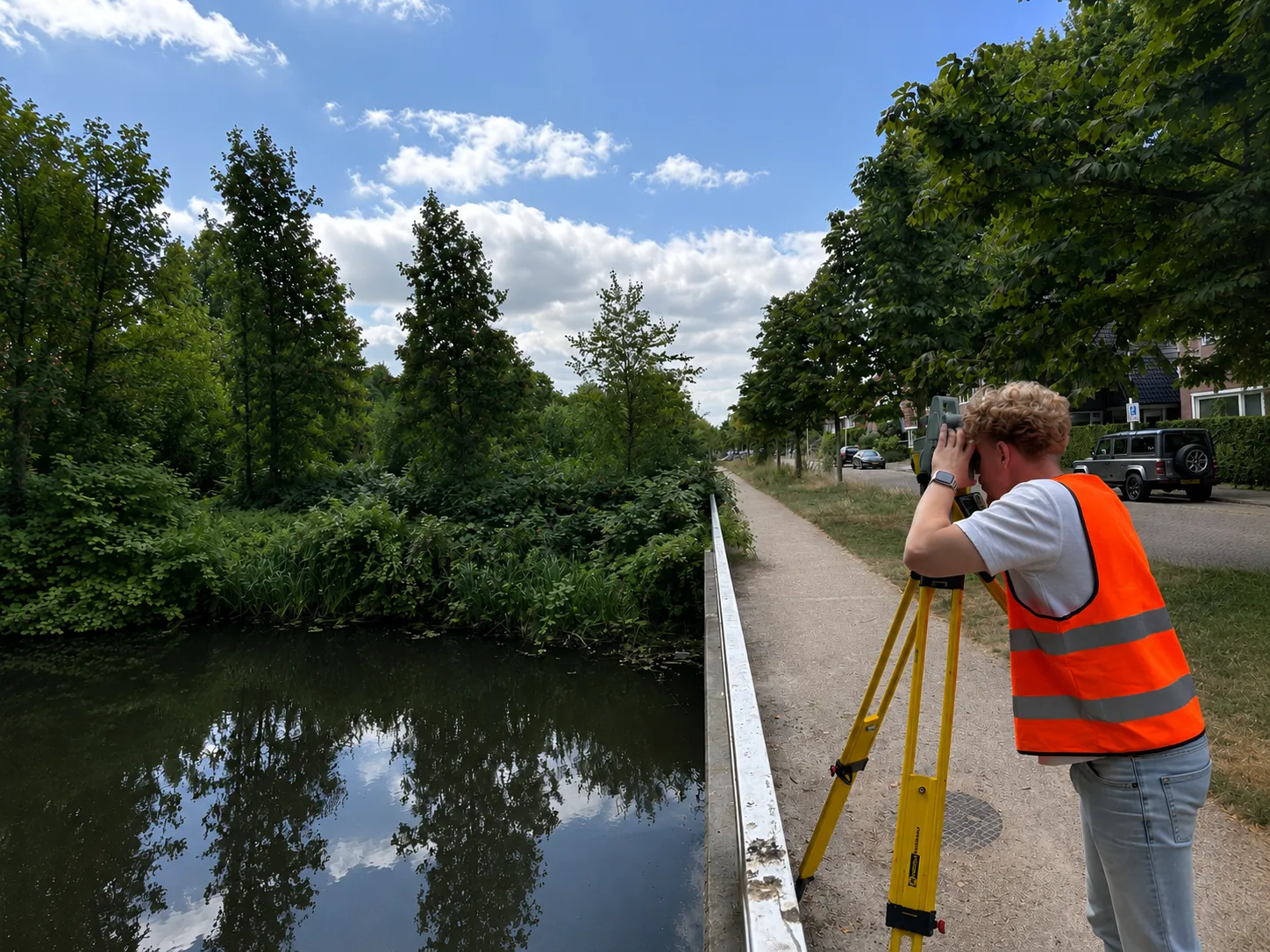 Landmeten infrastructuurproject